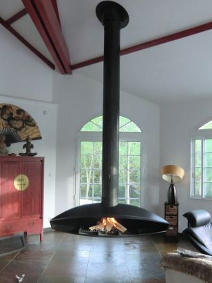 chimenea murale de diseño Antefocus