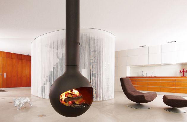 chimenea centrale di diseño Bathyscafocus