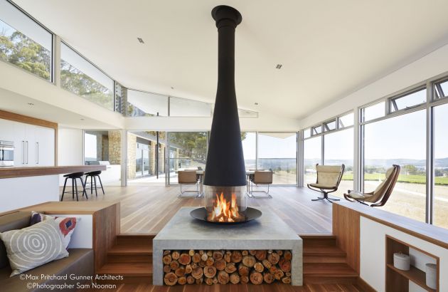 Cheminea de diseno central Filiofocus