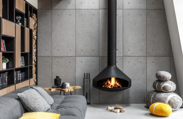 chimenea de diseño de pared Paxfocus