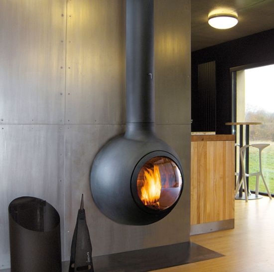 chimenea mural con hogar cerrado Emifocus Hublot